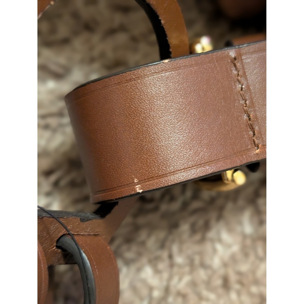 Lauren Ralph Vachetta Tri-Strap Leather Brown Equestrian Horsebit Belt Size 2X - Picture 7 of 8